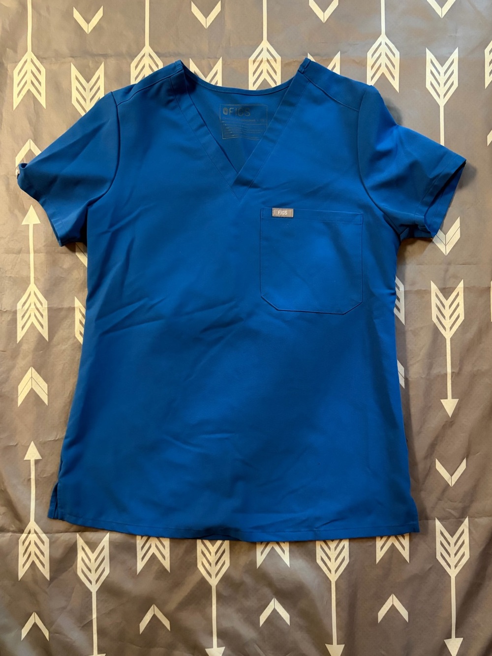 Figs Xs Catarina V-Neck Women's Scrub Top - royal blue